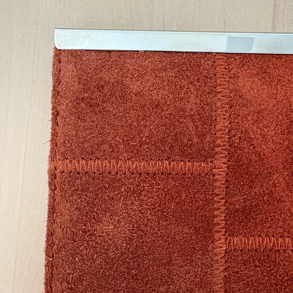 Banana Republic Rust Brown Suede Clutch with Silver Accent - Picture 3 of 12